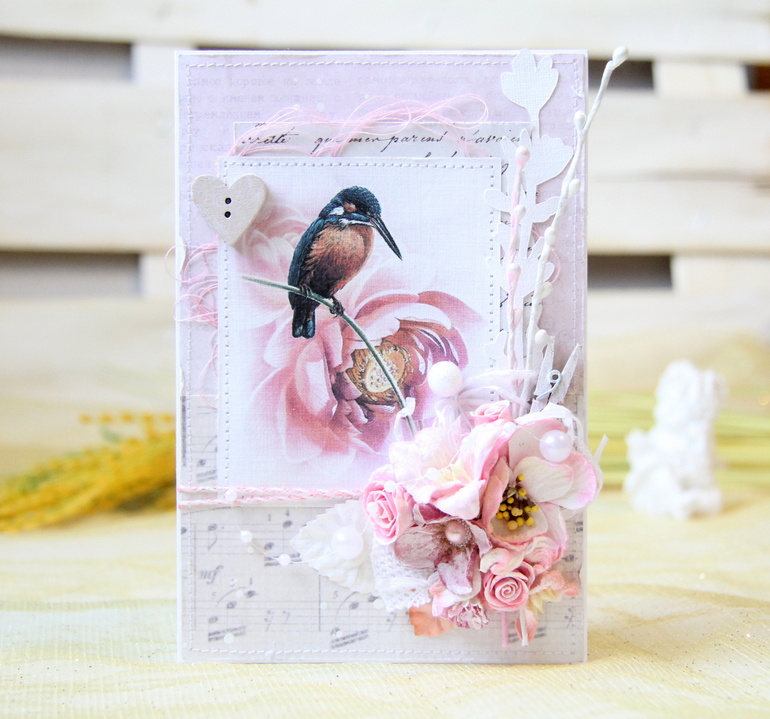 Открытка с птичкой