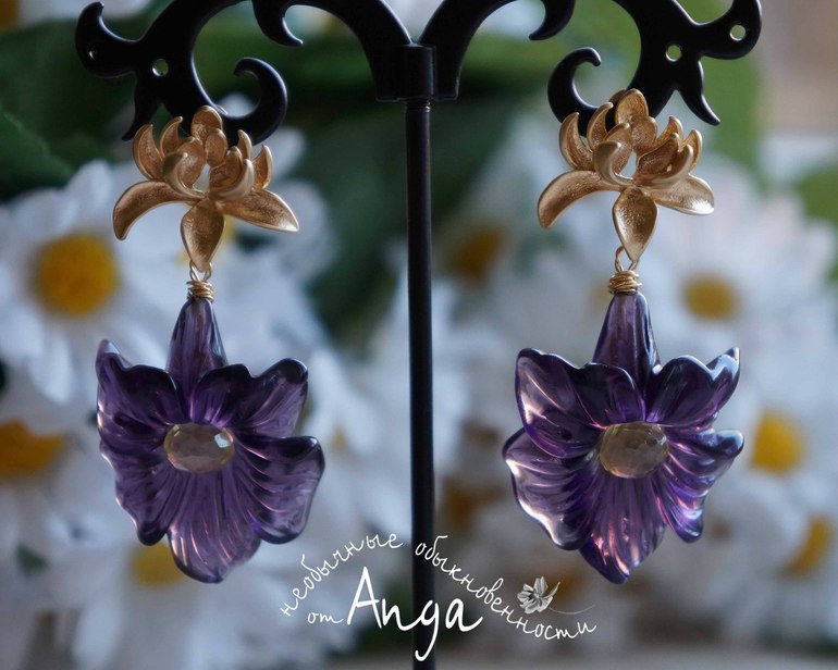 Серьги из аметиста