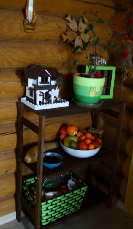 Кухня в деревянном доме.