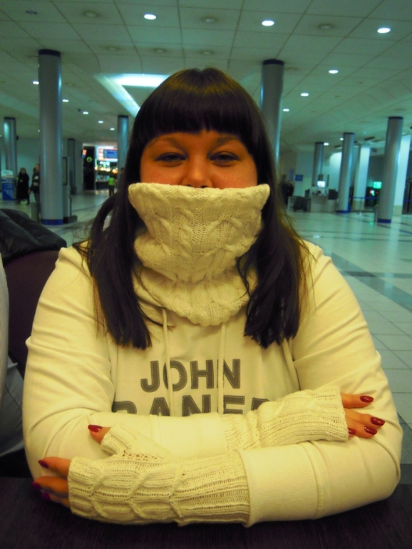 Митенки и снуд для невестки