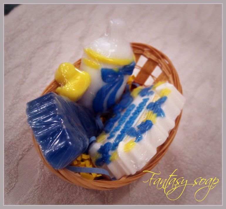 Набор "С рождением сыночка". Кокосовое масло, аромат ромашки.