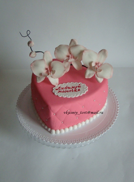 Торт для мамы с орхидеями