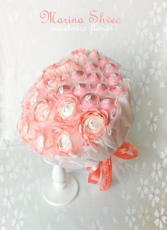 Букетик из конфет "Ванильное небо"