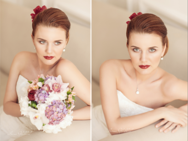 О том как цвет помады коардинально меняет образ невесты :)