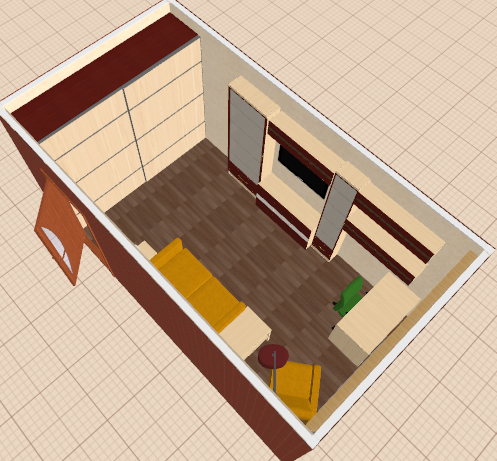 Вариант планировки гостиной-спальни-рабочего места. Какие замечания? Вариант №2