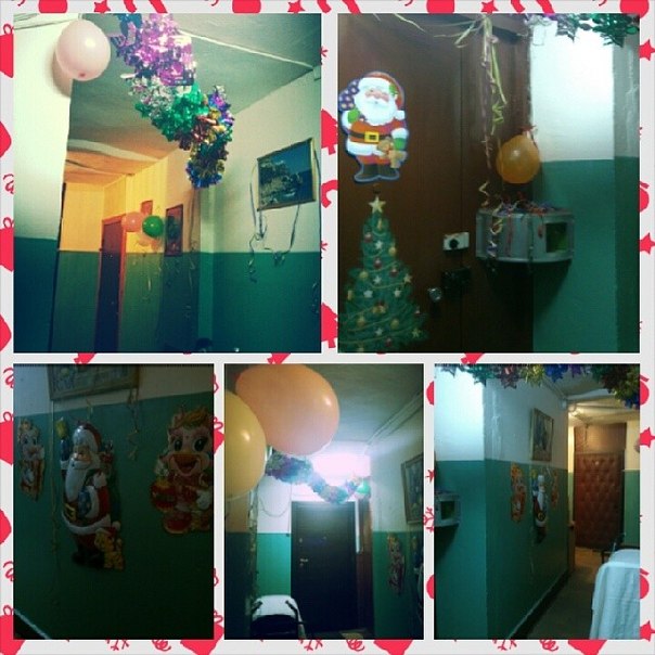 так мы украсили подъезд на новый год