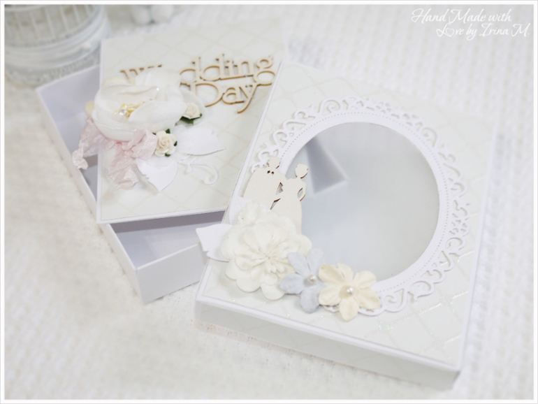 Свадебный комплект: коробочка и открытка.