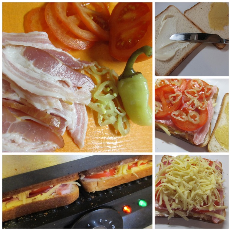 Сэндвич с сыровяленым беконом и сыром на гриле