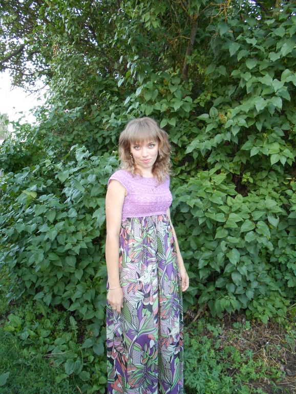 Комбинированный сарафан (ткань+крючок)