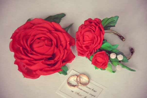 Цветы из шелка..еще парочка работ  и фото невесты