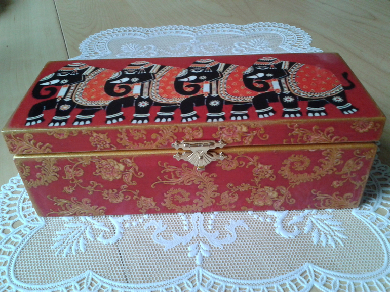 Малый чайный короб "Слоны"