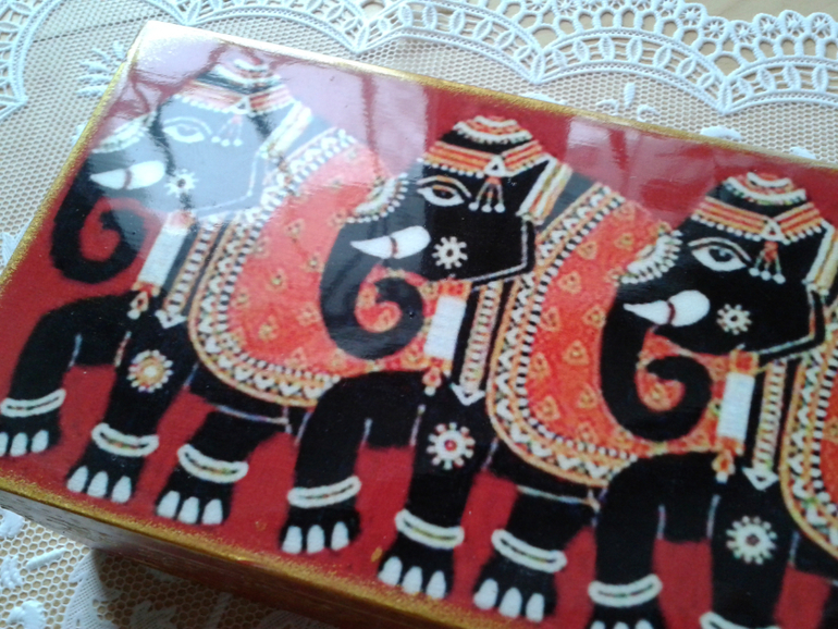 Малый чайный короб "Слоны"