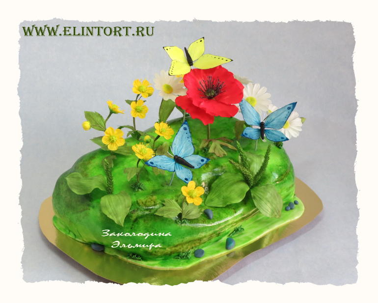 Торт "Цветочная полянка" для маленькой Таси.