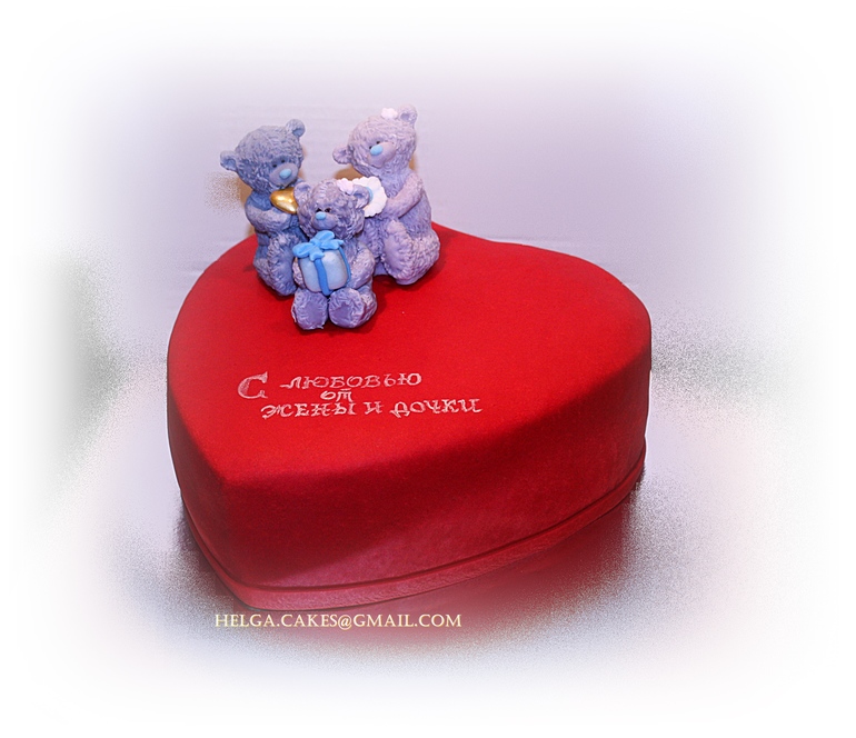 Сердце с мишками Тедди...