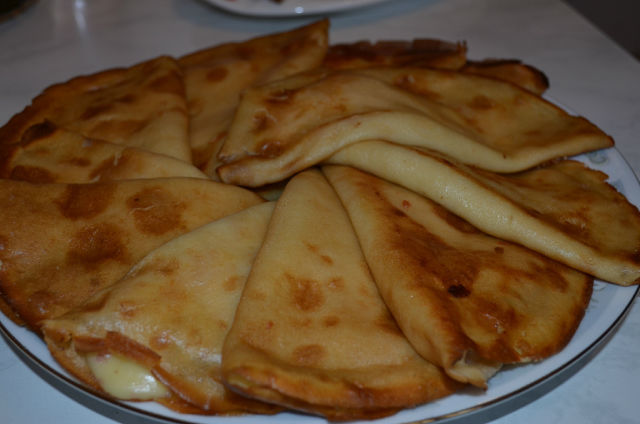 Блины с ветчиной и сыром