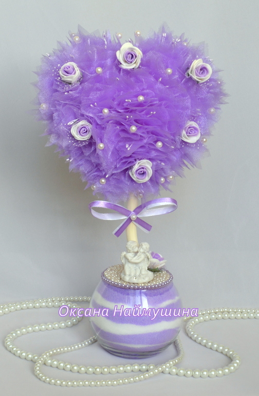 Топиарий "Сиреневое сердце"