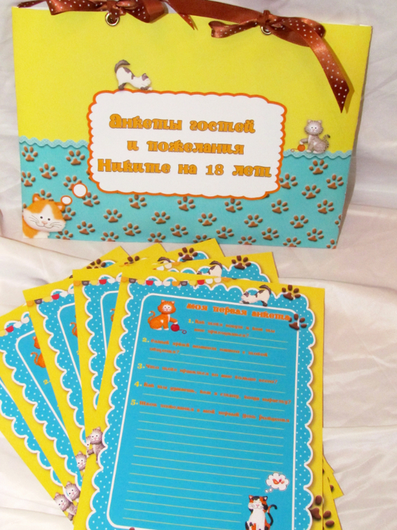 Набор в кошачьем стиле на Первый День Рождения Никиты!)