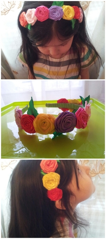 Мой первый ободок под платье дочки.