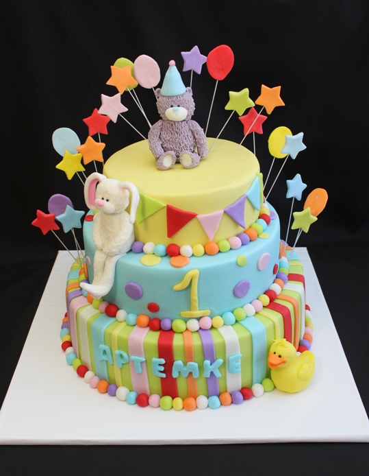 яркий полосатый тортик