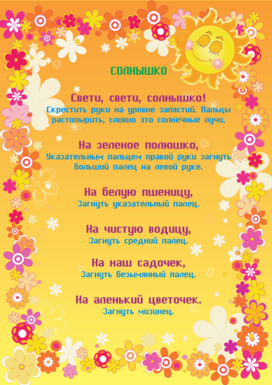 Пальчиковые игры на тему "Лето"