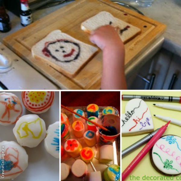 Рисуем на еде пищевыми красками