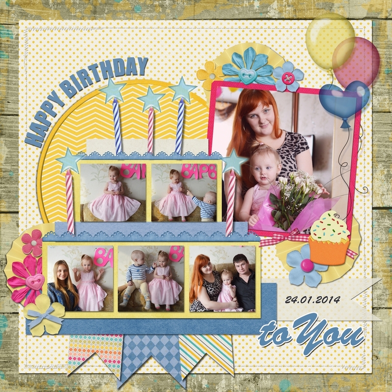 первый опыт в цифровом скрапе