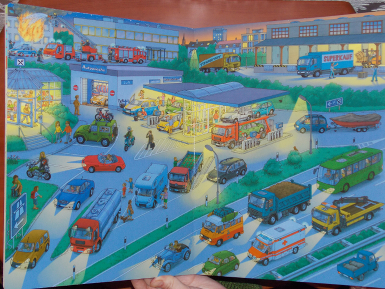 Развороты Das große Auto-Wimmelbuch by Stefan Seidel