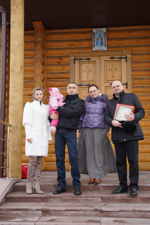 Покрестили малыша позже всех))