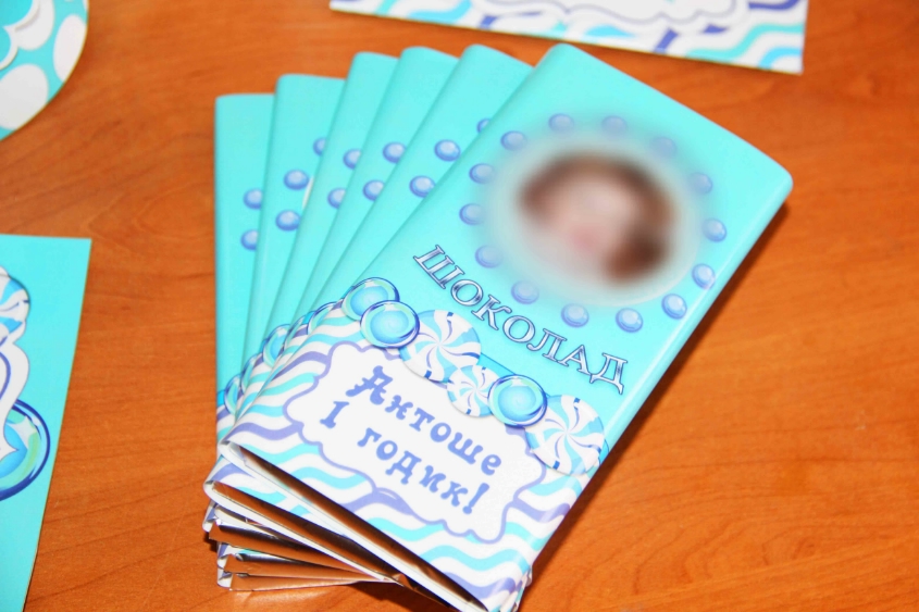 Бирюзовый конфетный набор