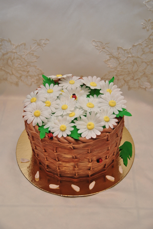 Корзинка с ромашками