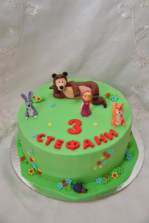 Детские тортики "Зайчик", "Томас", "Маша"