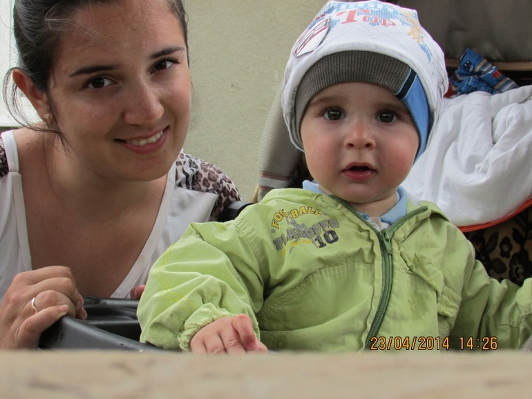 Мишка 8 мес, я и доця Машенька 7 лет