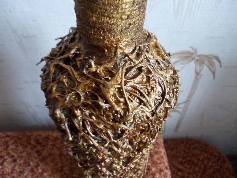 Бутылка в технике "Терра"