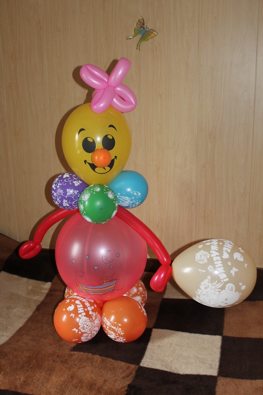 Клоун и букетик из воздушных шаров
