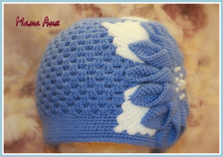 Повтор шапочки "Цветок олеандра" в комплекте с шарфиком