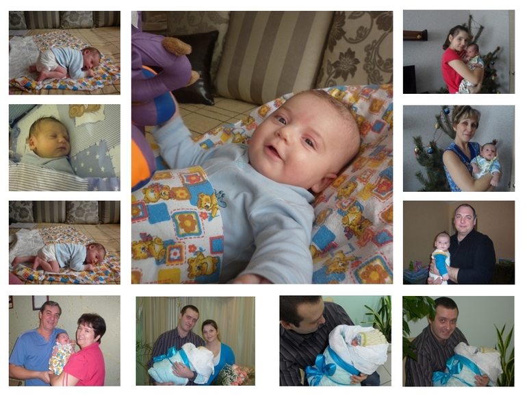 Коллаж мой любимый сынулька с 1 до 3,5 мес)))