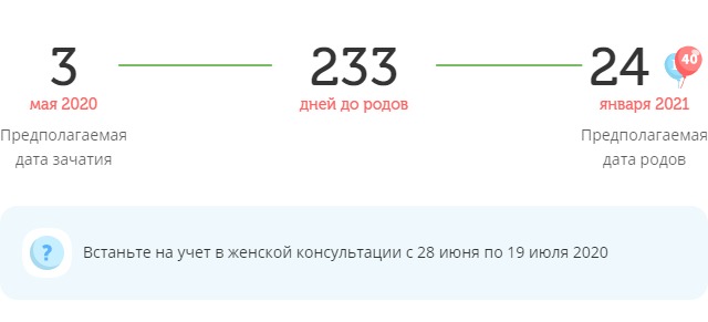 Калькулятор даты родов