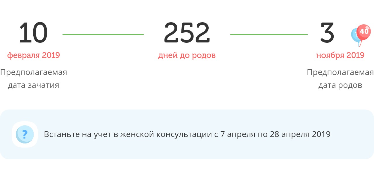 Калькулятор даты родов