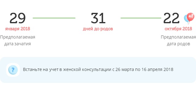 Калькулятор даты родов