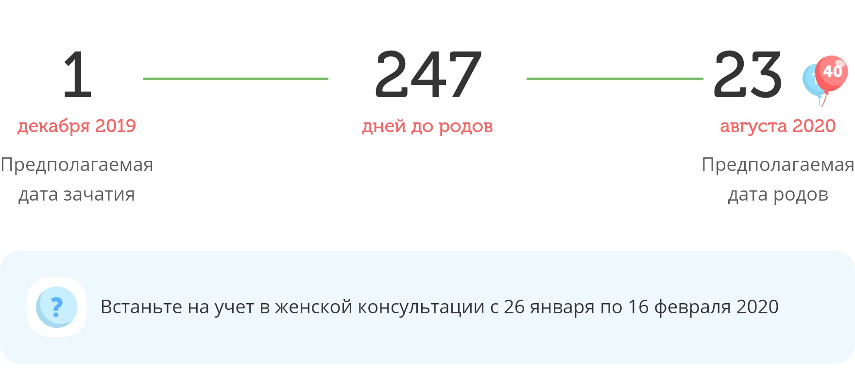 Калькулятор даты родов