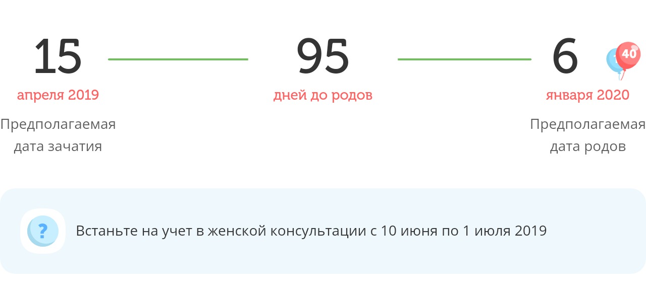 Калькулятор даты родов