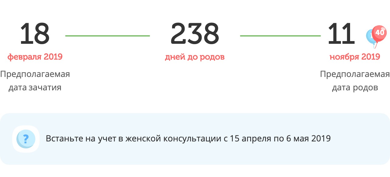 Калькулятор даты родов