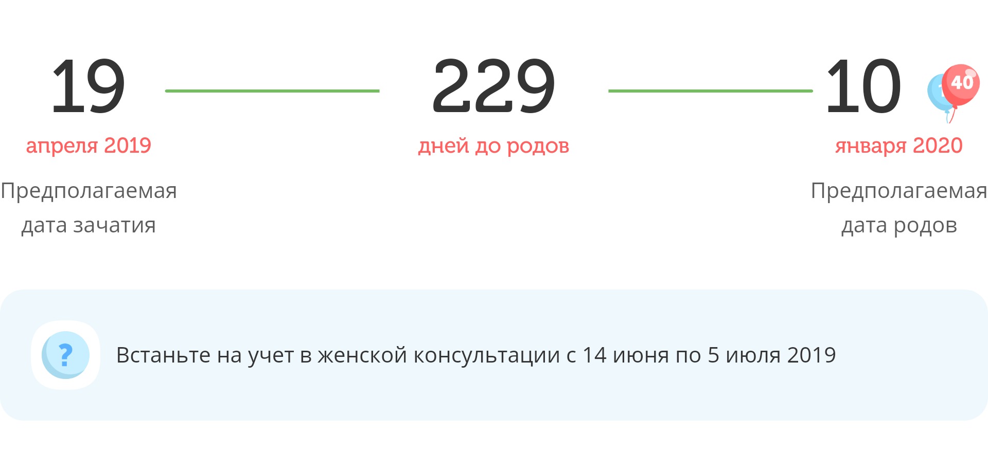 Калькулятор даты родов