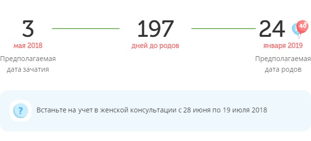 Калькулятор даты родов