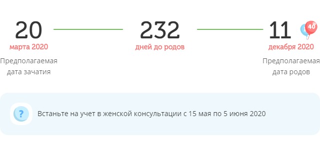 Калькулятор даты родов