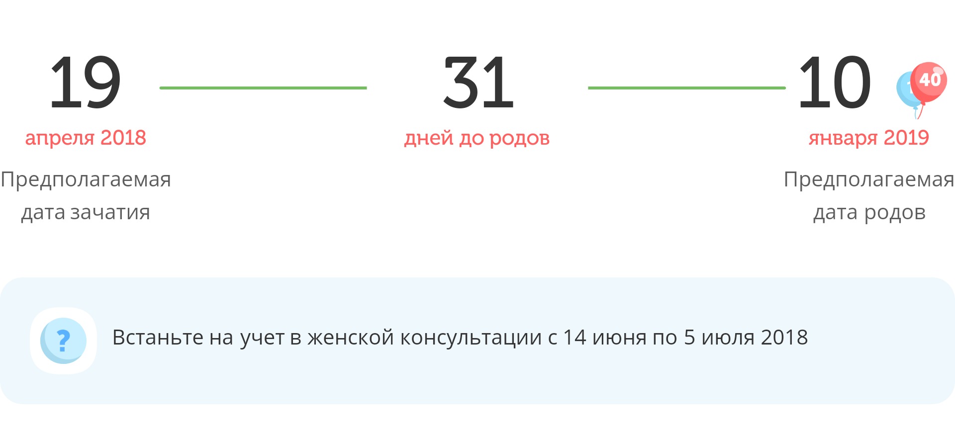 Калькулятор даты родов