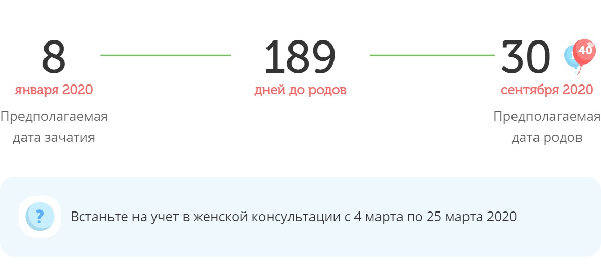 Калькулятор даты родов