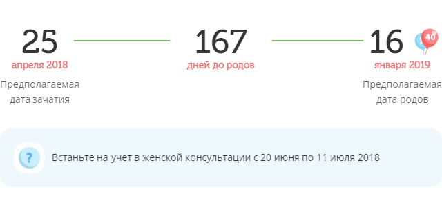Калькулятор даты родов