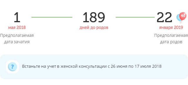 Калькулятор даты родов