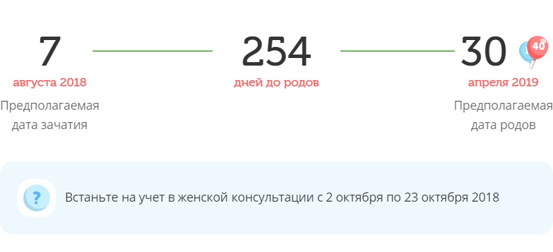 Калькулятор даты родов
